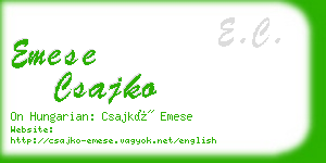 emese csajko business card